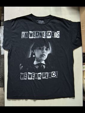 On Wednesdays We Wear Black Graphic Tee - Black